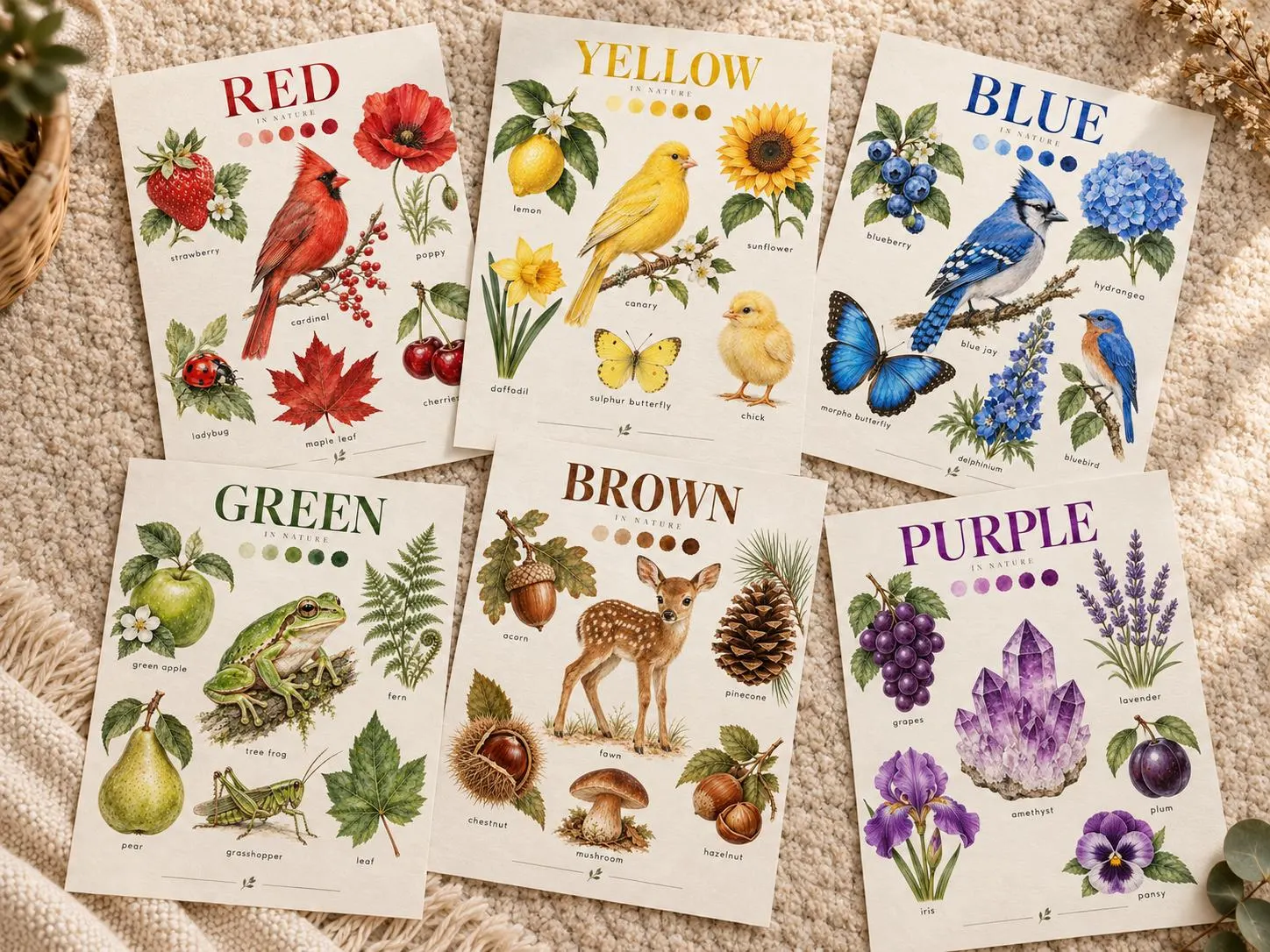 18 Colors in Nature Printable Posters