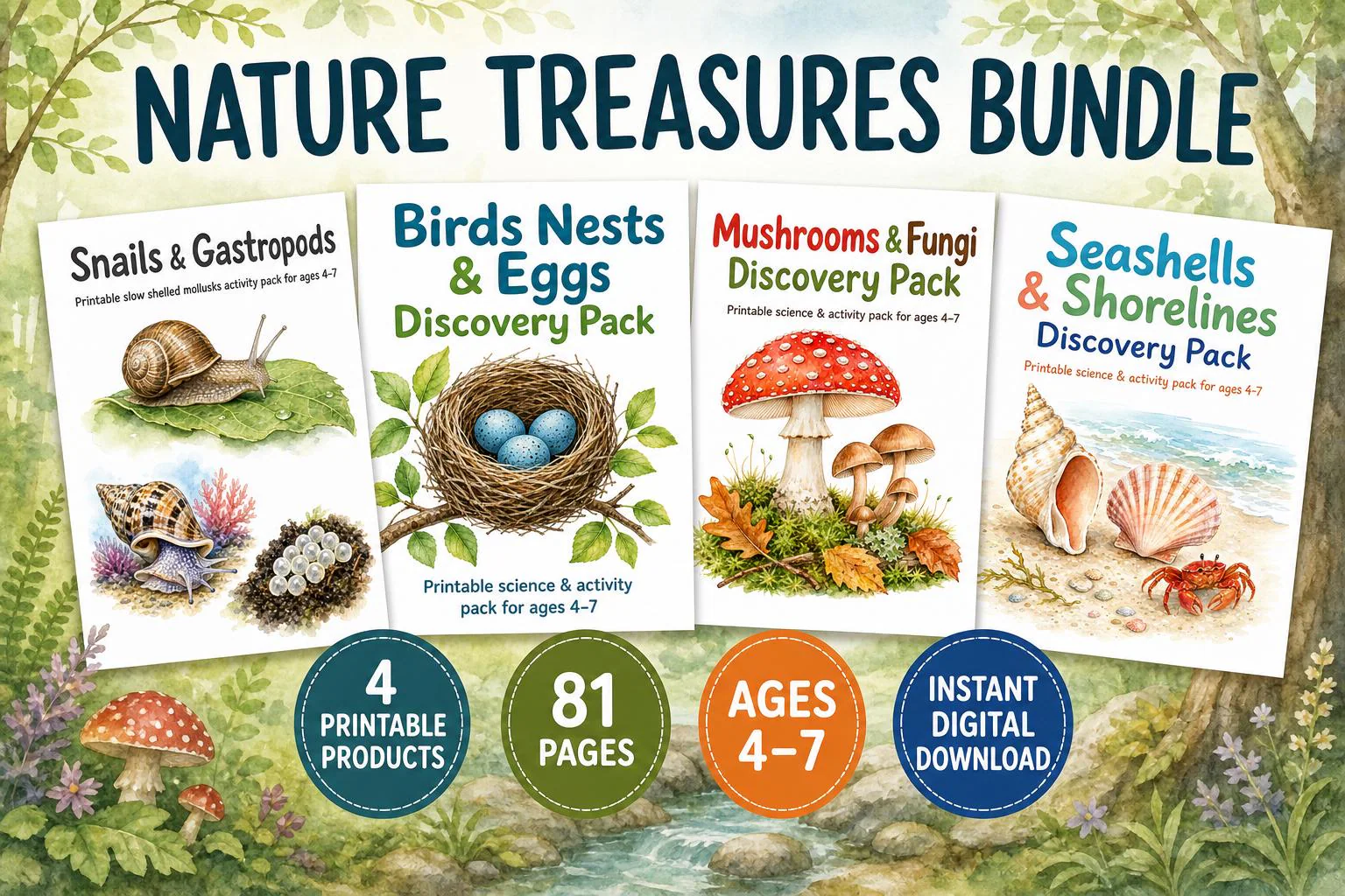 81-Page Nature Science Bundle for Ages 4-7